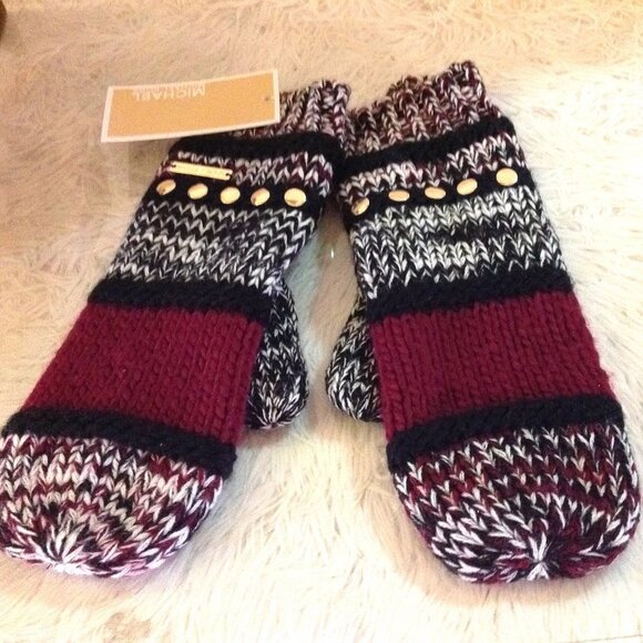 Michael Kors Gold Studded Mittens - Picture 2 of 7